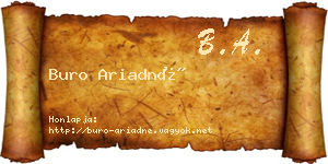 Buro Ariadné névjegykártya